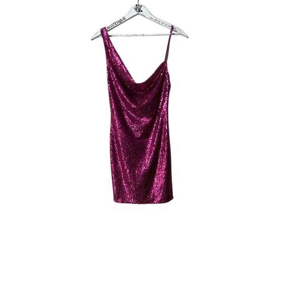 Hello Molly "Citadel Skies" Pink Sequin Mini Dress Size S - Picture 2 of 6
